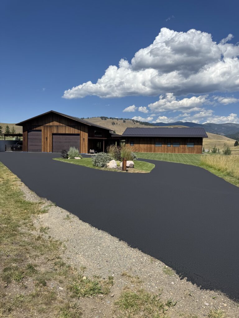 asphalt sealcoating on a driveway